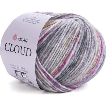 Galanterie YarnArt Příze Cloud 9201 šedo-vínono-oranžová