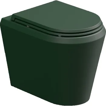Klozet WC mísa stojící Cruise, rimless, keramická, smeraldo matná, CRWC01036FI