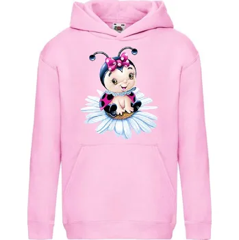 Chlapecká mikina dětská levná mikina, kapuce, beruška Barva: Pink - růžová, velikost: 128