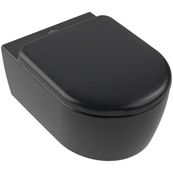 Klozet Villeroy & Boch Skyla Combi-Pack - SET závěsné WC TwistFlush[e³] + sedátko SoftClosing, CeramicPlus, Pure Black 5656CLR7