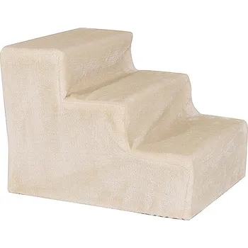 Lionto schodiště pro domácí mazlíčky s plyšovým potahem béžové 46x36x4cm