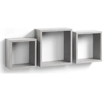 police Homea Nástěnné police NOYER, MDF, šedé, 3 ks