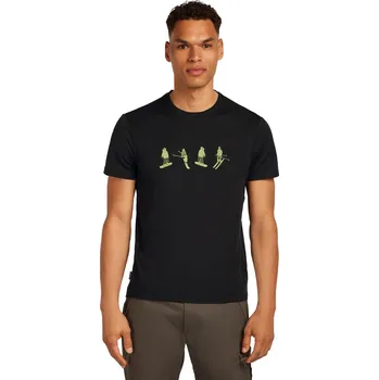 Pánské tričko Pánské merino tričko s krátkým rukávem ICEBREAKER Mens 150 Tech Lite SS Tee Snow Day, Black velikost: M