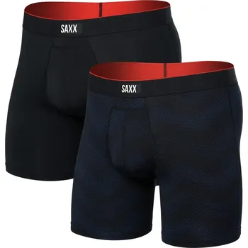 Pánské spodní prádlo pánské funkční spodní prádlo 2 kusy SAXX MULTI-SPORT MESH BOXER BRIEF FLY 2PK full tilt chevron/black - M
