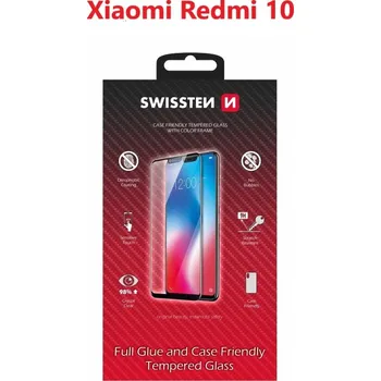 SKLO SWISSTEN FULL GLUE, COLOR FRAME, CASE FRIENDLY PRO XIAOMI REDMI 10 LTE ČERNÉ