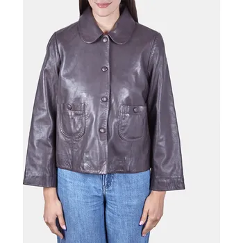 Dámská casual bunda Baťa dámská kožená bunda hnědé, vel. S