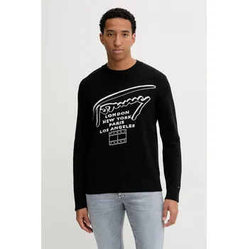 Pánský svetr Bavlněný svetr Tommy Jeans DM0DM22253 černá 99X, vel. XXL