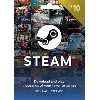 Počítačová hra Steam Wallet : Dárkový Kupón - 10$ PC Digitální