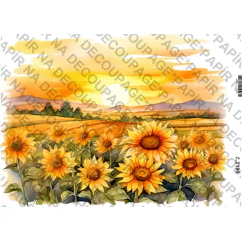 Umělecký papír Rýžový a soft papír na decoupage - Slunečnice, podzim - KB2199 Materiál: Soft, Rozměr: A4