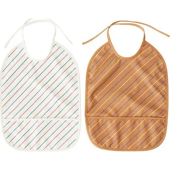 Úložný box OYOY, Bryndák s kapsou Striped, bílý a karamelový, 2 ks - Formadore