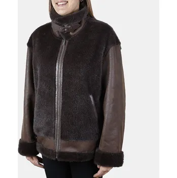 Dámská casual bunda Baťa dámská bunda z ekologického kožíšku hnědé, vel. L