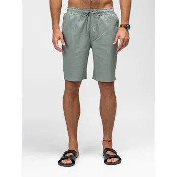 Pánské kraťasy TallGuys Pánské prodloužené lněné kraťasy | Sage gray Velikost: XXL, Délka kalhot: LONG