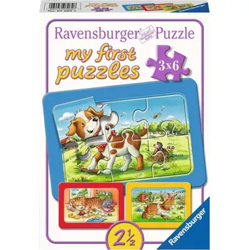 Puzzle Moje první puzzle Zvířecí kamarádi 3×6 dílků RAVENSBURGER
