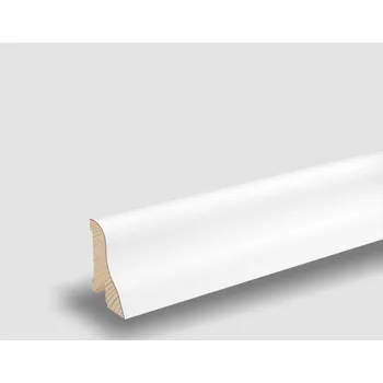 soklová lišta Soklová lišta dýhovaná BÍLÁ RAL 9003, matný lak, jádro smrk