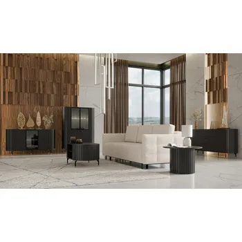 Obývací pokoj Dolmar Obývací stěna Zante 1 Vyber LED osvětlení: bez LED osvětlení, Provedení - vyberte: Černá