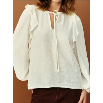 Dámská halenka Sinsay - Halenka s ozdobným volánem - krémová - 236FI-01X - 236FI-01X-XXL