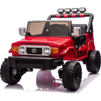 Dětské elektrovozidlo Beneo Elektrické autíčko Toyota FJ Cruiser XXL s pohonem 4x4, licencované (Dvoumístné), červené, Přenosná lithiová baterie, Vysoký podvozek, Dvě sedadla, Odpružená zadní náprava, 2,4 GHz Dálkový ovladač, MP3