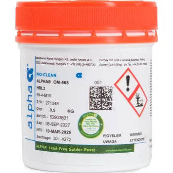 Páječka Nízkotavitelná bezolovnatá pájecí pasta Alpha OM-565 HRL3 0,5kg