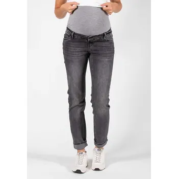 Těhotenská móda Těhotenské džíny Norah Mom Fit – tmavě šedé, bavlna Velikost: 31