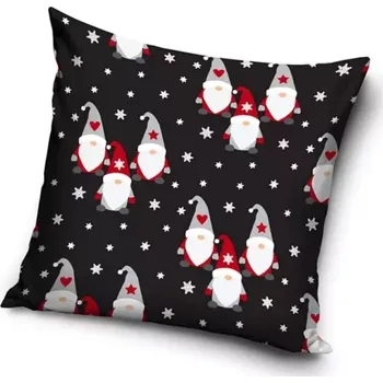 Dekorativní polštářek TipTrade Dekorační polštářek Vánoční skřítci a vločky 40 x 40 cm