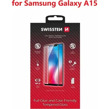 SKLO SWISSTEN FULL GLUE, COLOR FRAME, CASE FRIENDLY PRO SAMSUNG A155F GALAXY A15 / A15 5G ČERNÉ