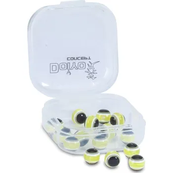 15ks - Skleněné Korálky Doiyo s okem Yellow 6mm
