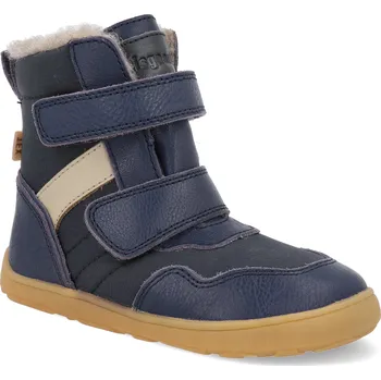 Dívčí zimní obuv Barefoot dětské zimní boty Bisgaard - Timo tex navy modré Velikost: 24