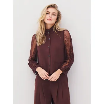 Dámské sako Sako Nu Denmark 8551-40 vínové s krajkovými rukávy Velikost: 34