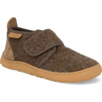 Dívčí bačkory Barefoot dětské přezůvky Bisgaard - Basic brown hnědé Velikost: 25