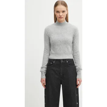 Dámský svetr Kašmírový svetr Sportmax GUBBIO dámský, šedá barva, s pologolfem, 2522366052600, S, 90X