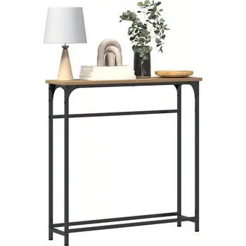 Konzolový stolek Konzolový stolek, kov, dřevo, černá, dub, FITRON