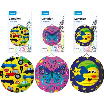Party dekorace Lampion kulatý dětský Luma, 25cm, mix 2