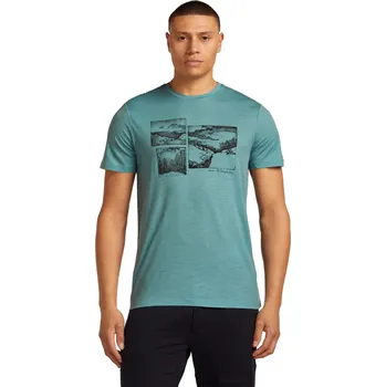 Pánské tričko Pánské merino tričko s krátkým rukávem ICEBREAKER Mens 150 Tech Lite SS Tee Journey, Hydro velikost: M