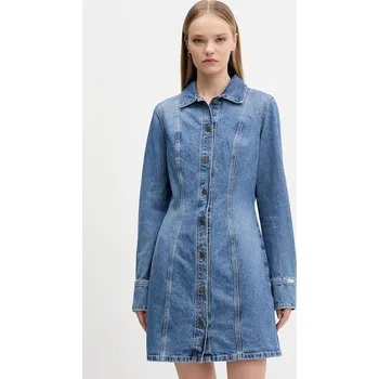 Dámské oblečení Džínové šaty Guess Jeans W5BK48.D5M48 modrá 55J, vel. L