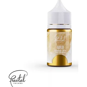 Jedlá airbrush perleťová barva tekutá Fractal - Gold (33 g) ▹