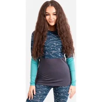 Unuo, Dámské merino triko s dlouhým rukávem Nature, Kobaltová, Hory kluk - M