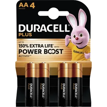 Článková baterie Duracell Plus AA/LR6 4 kusy (blistr) POWER BOOST + 150%