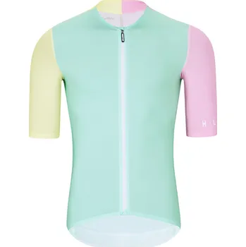 cyklistický dres HOLOKOLO Cyklistický dres s krátkým rukávem - PERFORMANCE - světle zelená/vícebarevná S
