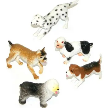 Figurka Pejsek větší sada 5ks plastové zvířátko 5-8cm v sáčku