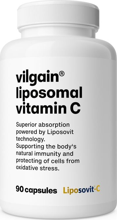 Vilgain Lipozomální vitamin C –⁠ vysoce vstřebatelná forma, podporuje tvorbu kolagenu, podporuje imunitu, doplněk stravy 90 kapslí