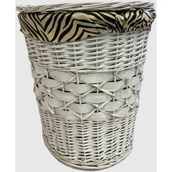 Koš na prádlo Vingo Proutěný půlkulatý koš na prádlo s víkem – bílý Rozměry (cm): 40x33, v. 50