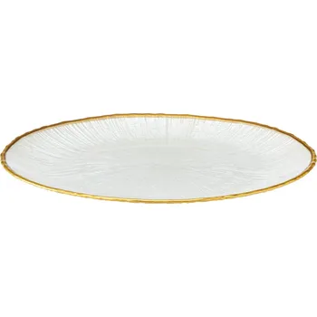 Talíř Dezertní talíř Dia 21 cm, bílá/zlatá