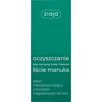 Pleťový krém Ziaja, Manuka Leaves Čisticí mikroexfoliační krém s kyselinou mandlovou na noc 50ml