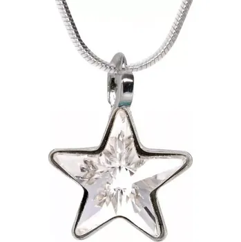 Náhrdelník Swarovski Elements Star vlepený krystal 10mm - Stříbrný náhrdelník (přívěsek + řetízek) bílá hvězdička 54034.1 Crystal (bílá, čirá, křišťálová)