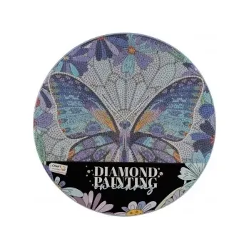 Diamantové malování Diamantové malování mandala - motýl průměr 30cm s doplňky ve fólii