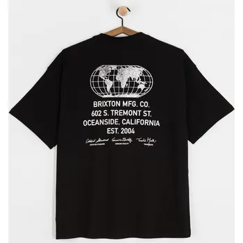 Pánské tričko Brixton Union Hw Relaxed (black classic wash) M, černá