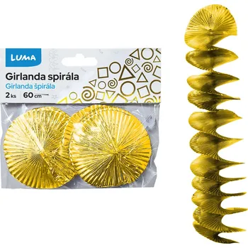 Girlanda spirály Luma 60cm, 2ks, zlatá