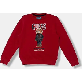 Chlapecké oblečení Dětská bavlněná mikina Guess červená barva, s potiskem, L5BQ07 KAD74 L5BQ07.KAD74.9BYA 33X, vel. 122-125