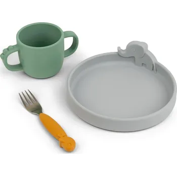 Sada nádobí Dětský jídelní set PEEKABOO Done by Deer barevný 3 ks