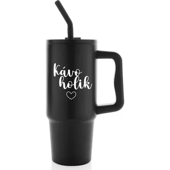 KÁVOHOLIK - černý cestovní termohrnek 900 ml